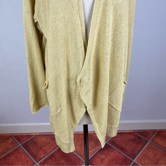 Eileen Fisher Pale Yellow Linen Cardigan - Picture 4 of 8